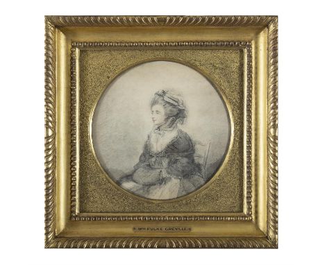 FRANCIS ROBERT WEST (C.1749 - 1809)Half-length portrait, of Mrs Fulke Greville, (c.1724-1789) née Frances Macartney, Black ch