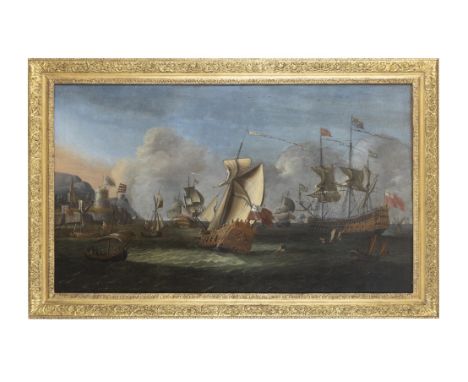 ATTRIBUTED TO WILLIAM VAN DER HAGEN (FL. 1720-1745)King William III off the coast of Ireland, June 1690, with an English Roya