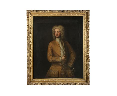 IRISH SCHOOL,C.1720Portrait of Lord Athenry, three-quarter length Oil on canvas, 124 x 100cn Label versoIn contmeporary carve
