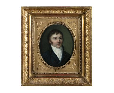LOUIS LEOPOLD BOILLY (FRENCH 1761 - 1845)Portrait of Auguste De Lamoignon Oil on canvas, oval, 21.5 x 17.75cmProvenance: With