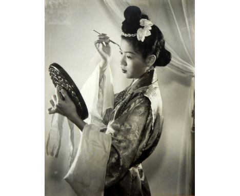 Francis Wu 
"Vanity" 
Half length portrait of woman in traditional dress applying make-up, 34cm x 27cm 