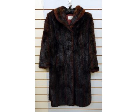A Kenneth Stoker vintage fur coat possibly musquash 