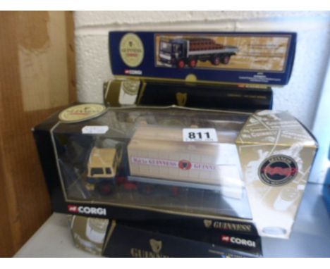 Six boxed Corgi Guinness vehicles including 22302 1:50 Leyland Super Comet, Trailer & Vats, 08008 1:43 Bedford CA Van & Mini 