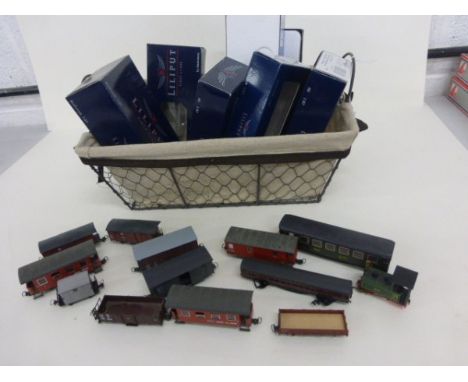 Quantity of N Gauge Model Railway Including Jouef Engine "Steatite" and 12 Coaches and Wagons Including Roco and Liliput plus