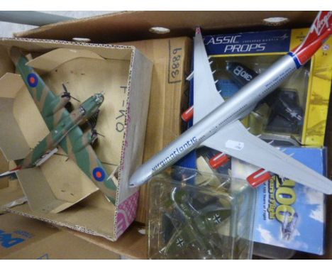 Quantity of Model Planes Including Boxed Corgi Bi-Plane, JU87 Stuka, Vickers Wellington and Handley Page Halifax AV