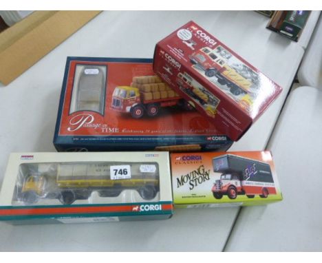 Four boxed Corgi die cast vehicles including 1:50 Passage of Time The Leyland Clocks, 25001 British Rail Leyland Beaver Platf