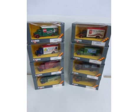 8 Boxed Corgi Classics Bedford O Series Vans Including Tate & Lyle, Terry;s and Maltesers Etc