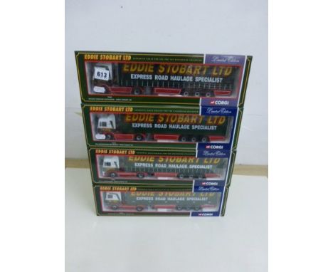 Four boxed Corgi Ltd edn 1:50 Eddie Stobart Haulers including 76602, 75804, 75702 and 75601 all with certificates