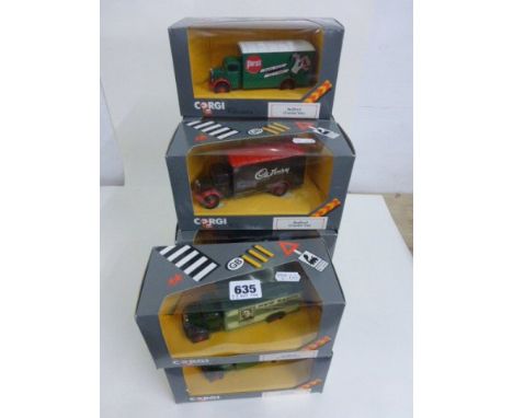 8 Boxed Corgi Classics Bedford O Series Vans Including Persil, Tate & Lyle, LMS Etc, Plus 2 Bedford Type OB Coaches (Tours Is