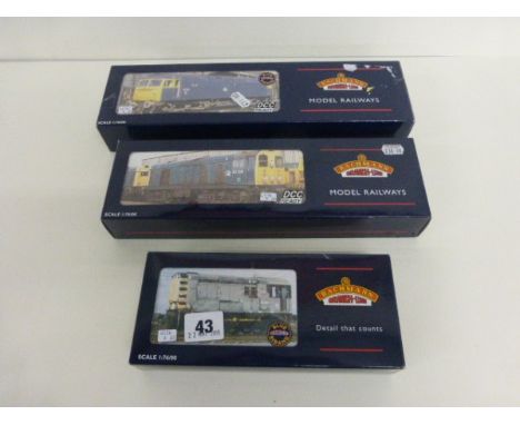 Three boxed Bachmann OO gauge Diesel Locomotives including 32-801 Class 47 Diesel 1764 Two Tone Green, 32-034 Class 20 Diesel