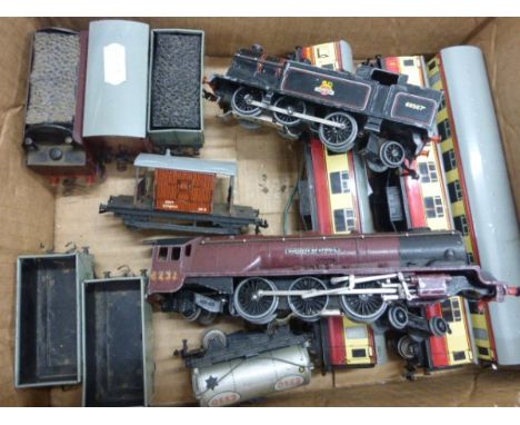 Quantity of Hornby Dublo including Duchess of Atholl engine with tender and BR engine plus three coaches and six wagons