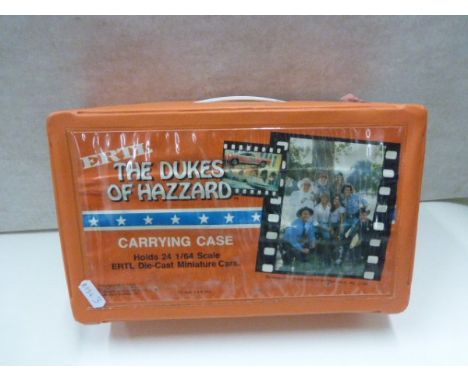 ERTL The Dukes of Hazzard carrying case for 24 1/64 scale cars with 3 vehicles (1 ERTL and 2 Corgi Juniors)