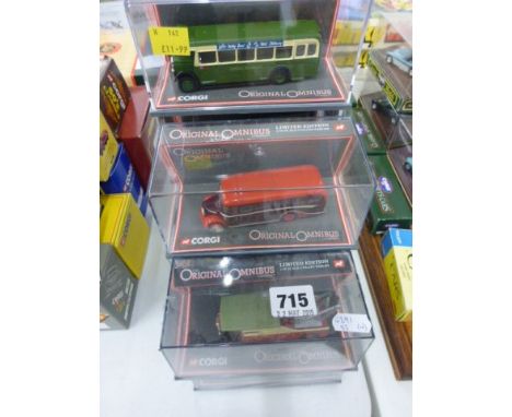 10 Cased ltd edn Corgi The Original Omnibus vehicles including 40501 Bristol London Transport, 43903 Leyland Utility Bus Lond
