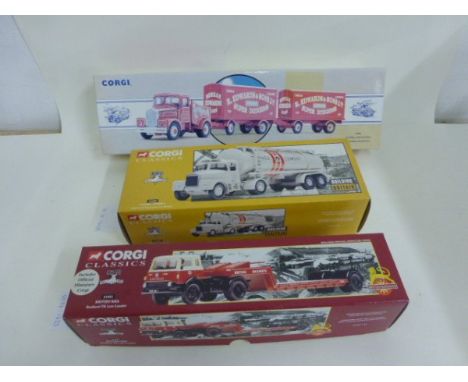 Three boxed Corgi Classics including Road Transport from Corgi 97920 Scammell Highwayman R. Edwards Amusements, 22401 British