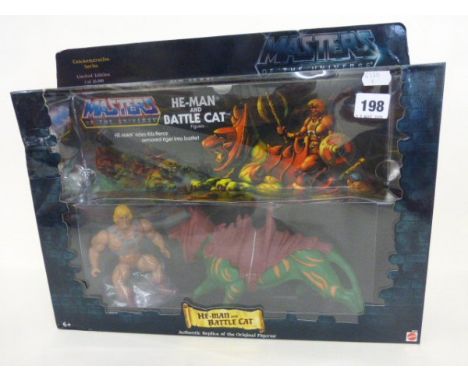 Boxed ltd edn Mattel Commemorative Series Masters of the Universe He-Man and Battle Cat figure set, figures excellent, some s