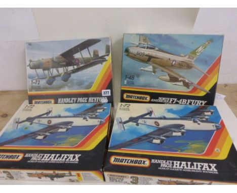 2 Matchbox 1:72 Plastic Kits Including Handley Page Heyford (Sealed) and 1:72 Handley Page Halifax plus 2 Matchbox Plastic Ki