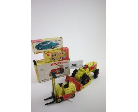 3 Boxed Dinky Die Cast Vehicles, 165, 436, 279 plus Loose Conveyancer and Midigan Tractor Dozer
