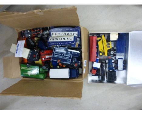 Quanity of loose commercial vehicles many relating to Pickfords including Lesney Removal Van, NB Models ltd edn etc plus 4 bo