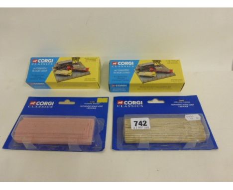 Four boxed 1:50 Corgi Authentic scale Loads including 31601 Logs, 31602 sacks, 31605 ceramic planks and 31603 ceramic bricks