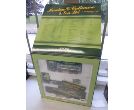 Boxed ltd edn CC99154 Corgi 1:50 Moreton C Cullimore & Son Ltd 'A Dickensian Tale' 2 Piece Set with certificate