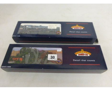 Two boxed Bachmann OO gauge 'Blue Riband' engines including 32-251 WD 2-8-0 Austerity 90275 BR black E/Emblem and 32-350 Stan