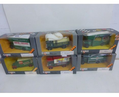 Six boxed Corgi Classics Commercial vehicles including Persil, Duckham's NOL Motor Oil, Warling & Gillow, Careless Petrol, St