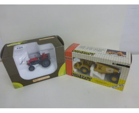Boxed Universal Hobbies Country Collection Tractor and boxed Joal 222 Compact CAT
