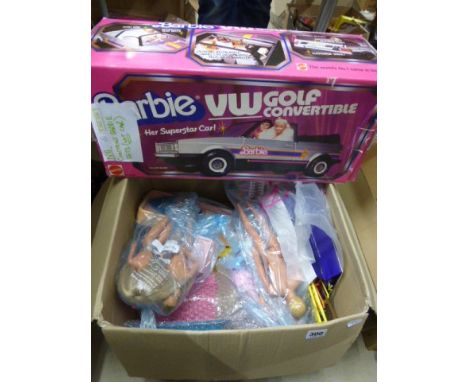 Large quantity of vintage Mattel Barbie accessories including many bagged sets, dolls, clothing etc