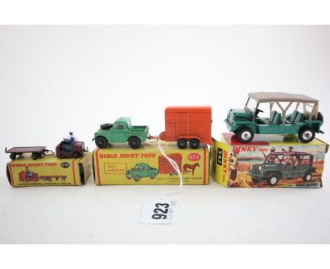 Two boxed Dublo Dinky Toys including 073 Land Rover and Horse Trailer with horse (good with marks) and 076 Lansing Bagnall Tr