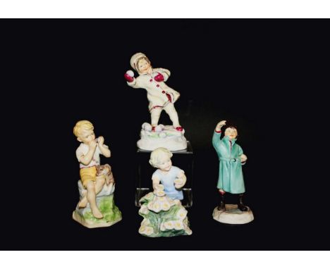 ROYAL WORCESTER FIGURES 4 figures, 3458 December, 3455 May, 3453 February, and 3456 June. All marked, Royal Worcester. (4)