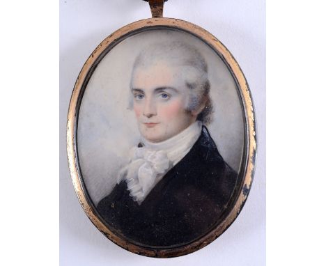 ENGLISH SCHOOL 19TH CENTURY A miniature portrait of Andrew Cassels, Judge of the Admiralty Court, Cape of Good Hope, head & s