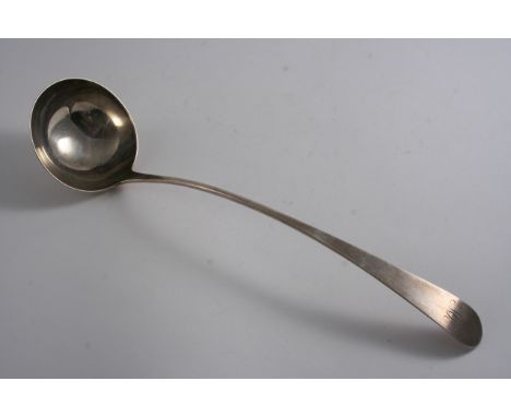 A GEORGE III SCOTTISH PROVINCIAL SOUP LADLE initialled "McK", by Nathaniel Gillet, Aberdeen (device, NG, ABD, zodiac sign, de