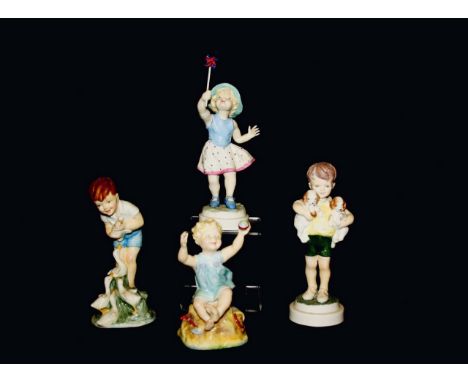 ROYAL WORCESTER FIGURES 4 various figures, 3256 Sunday's Child, 3519 All Mine, 3433 Young Farmer, and 3518 Sunday's Child. (4
