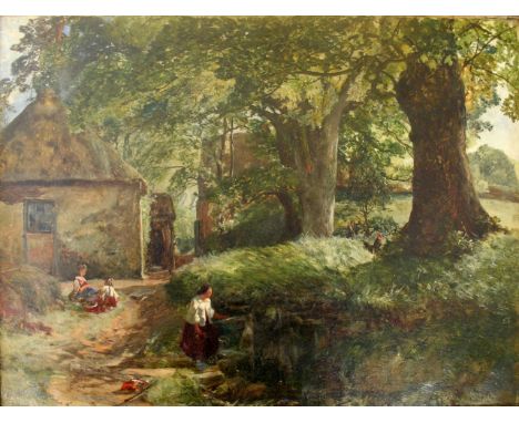 ALEXANDER GEORGE FRASER Senr., ARSA (1786-1865) THE OLD WELL OR `THE FOREST WELL` AT CAMLACHIE Signed, also signed and inscri