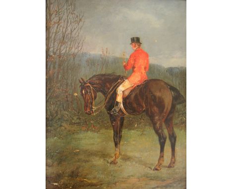 SAMUEL HENRY ALKEN (1810-1894) THE HUNTSMAN Signed H Alken, oil on panel 29 x 21.5cm. ++ A few chipped/flaked losses; some cr
