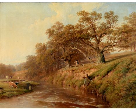 THOMAS BAKER OF LEAMINGTON (1809-1869) IN STONELEIGH DEER PARK Apparently unsigned and not numbered, oil on canvas 59.5 x 77c