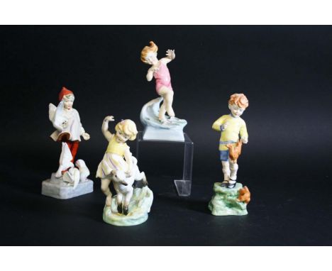 ROYAL WORCESTER FIGURES 4 figures, 3418 November, 3440 July, 3416 April, and 3417 October. All marked, Royal Worcester. (4)