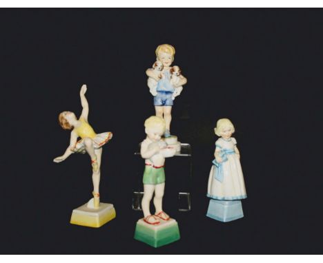 ROYAL WORCESTER FIGURES 4 figures, 3519 Monday's Child, 3258 Tuesday's Child, 3257 Monday's Child, and 3261 Friday's Child. A