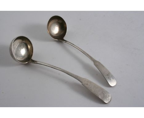 SCOTTISH PROVINCIAL: A Fiddle pattern toddy ladle, initialled "C", by Joseph Pearson, Dumfries (IP, double headed eagle, IP, 