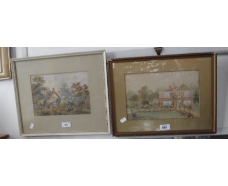 JOSIAH PARLEY: A Victorian watercolour of a cottage, dated 1880, together with a 20th century watercolour, by R Allan