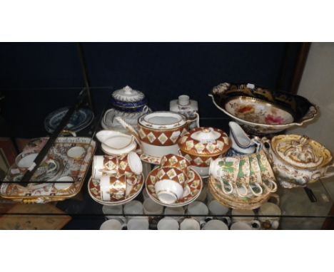 A COLLECTION OF 19TH CENTURY CERAMICS including Derby and Worcester items