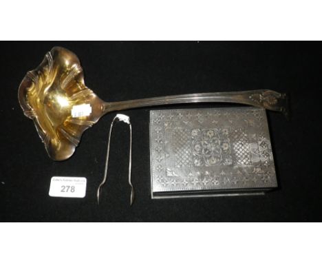 A WHITE METAL SERVING LADLE and a collection of similar items