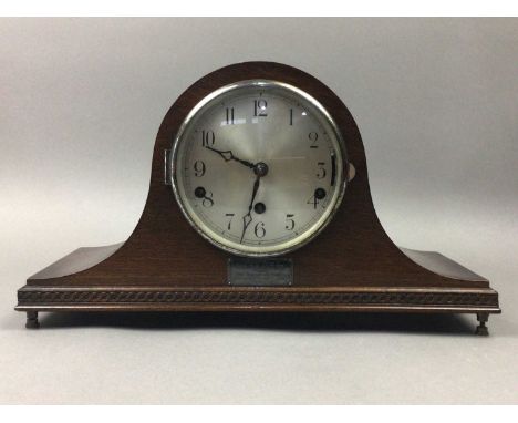 OAK MANTEL CLOCK,43cm wide