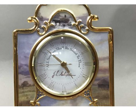 LIMITED EDITION JOHN L. CHAPMAN MANTEL CLOCK,issue No. A 024, 24cm high, along with two other mantel clocks (3)