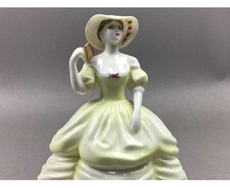 COALPORT FIGURE OF 'CATRIONA', 13cm high, along with five other figures, including Coalport, Royale County and Nao (6)