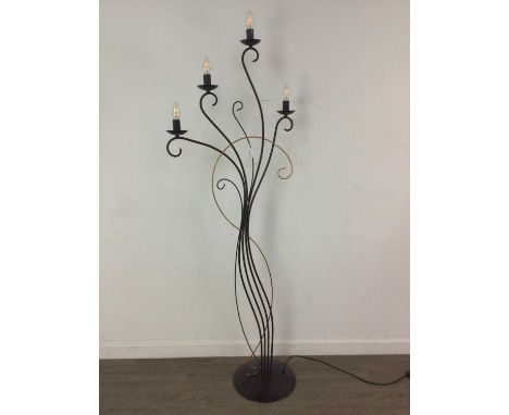 METAL FLOOR LAMP,175cm high, along with a standard lamp