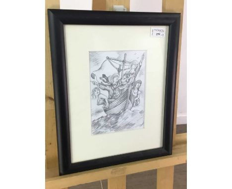 * GRAHAM H D MCKEAN,THE ROLLER SKATING NUNS OF VERA CRUZ AND ANOTHER pencil sketch on paper, each signedoverall size 32cm x 3