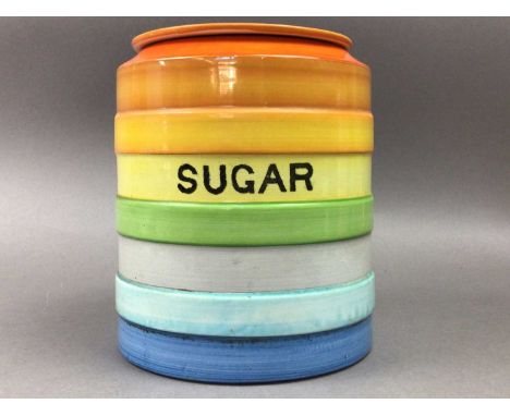 SET OF VINTAGE STORAGE JARS (7)All jars apart from the rice jar have lids.