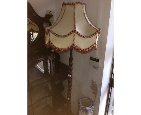 A twist oak standard lamp 
