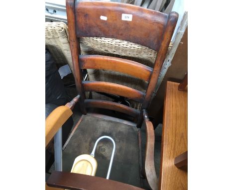 A commode ladder back armchair 
